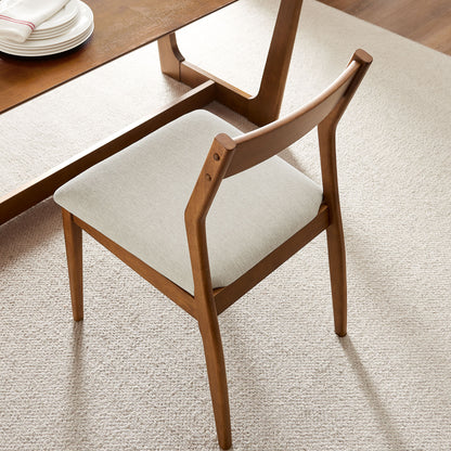 Solara Fabric Wood Dining Side Chairs Set of 2 by Furniture for America