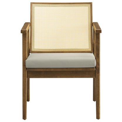 Thera Vegan Leather and Cane Accent Armchairs Set of 2 by Furniture For America