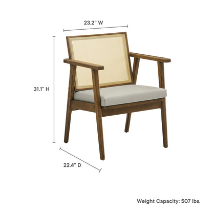 Thera Vegan Leather and Cane Accent Armchairs Set of 2 by Furniture For America