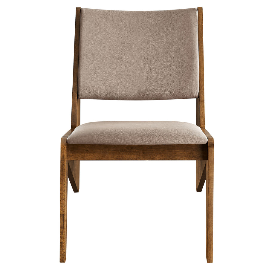 Ardmore Vegan Leather Accent Chairs Set of 2 in Walnut Brown