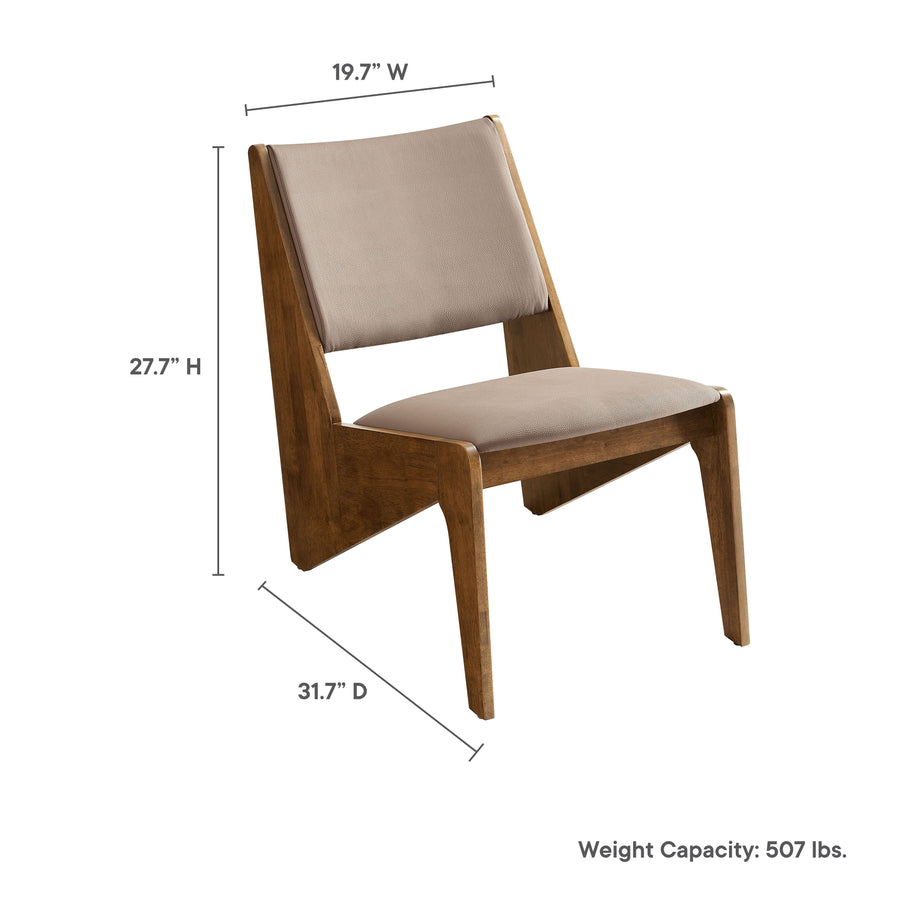 Ardmore Vegan Leather Accent Chairs Set of 2 in Walnut Brown