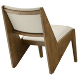 Ardmore Vegan Leather Accent Chairs Set of 2 in Weathered Oak Stone