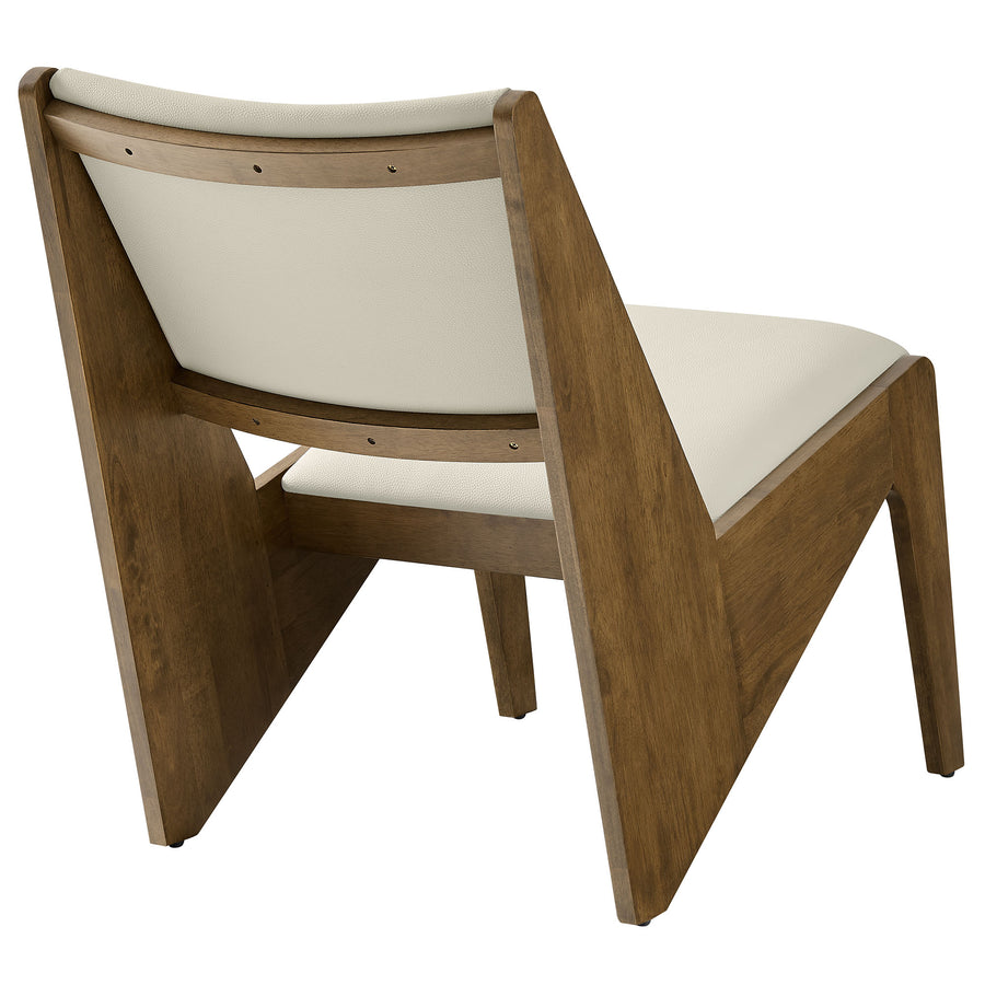 Ardmore Vegan Leather Accent Chairs Set of 2 in Weathered Oak Stone