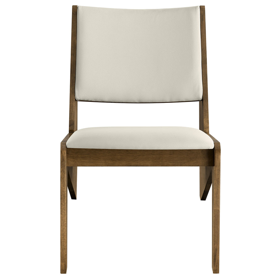 Ardmore Vegan Leather Accent Chairs Set of 2 in Weathered Oak Stone
