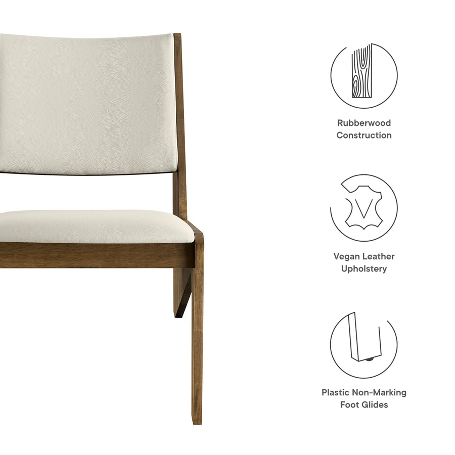 Ardmore Vegan Leather Accent Chairs Set of 2 in Weathered Oak Stone