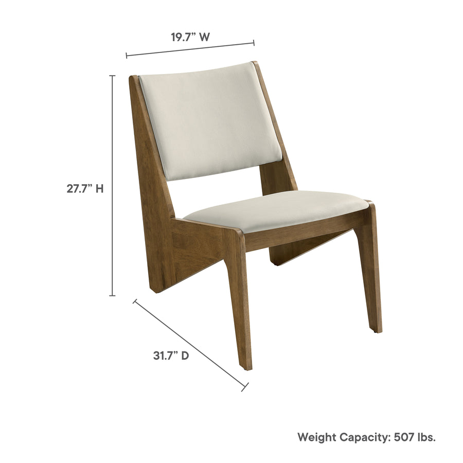 Ardmore Vegan Leather Accent Chairs Set of 2 in Weathered Oak Stone