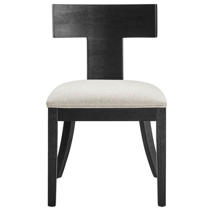 Peregrine Wood and Fabric Upholstered Dining Chairs Set of 2 by Furniture for America
