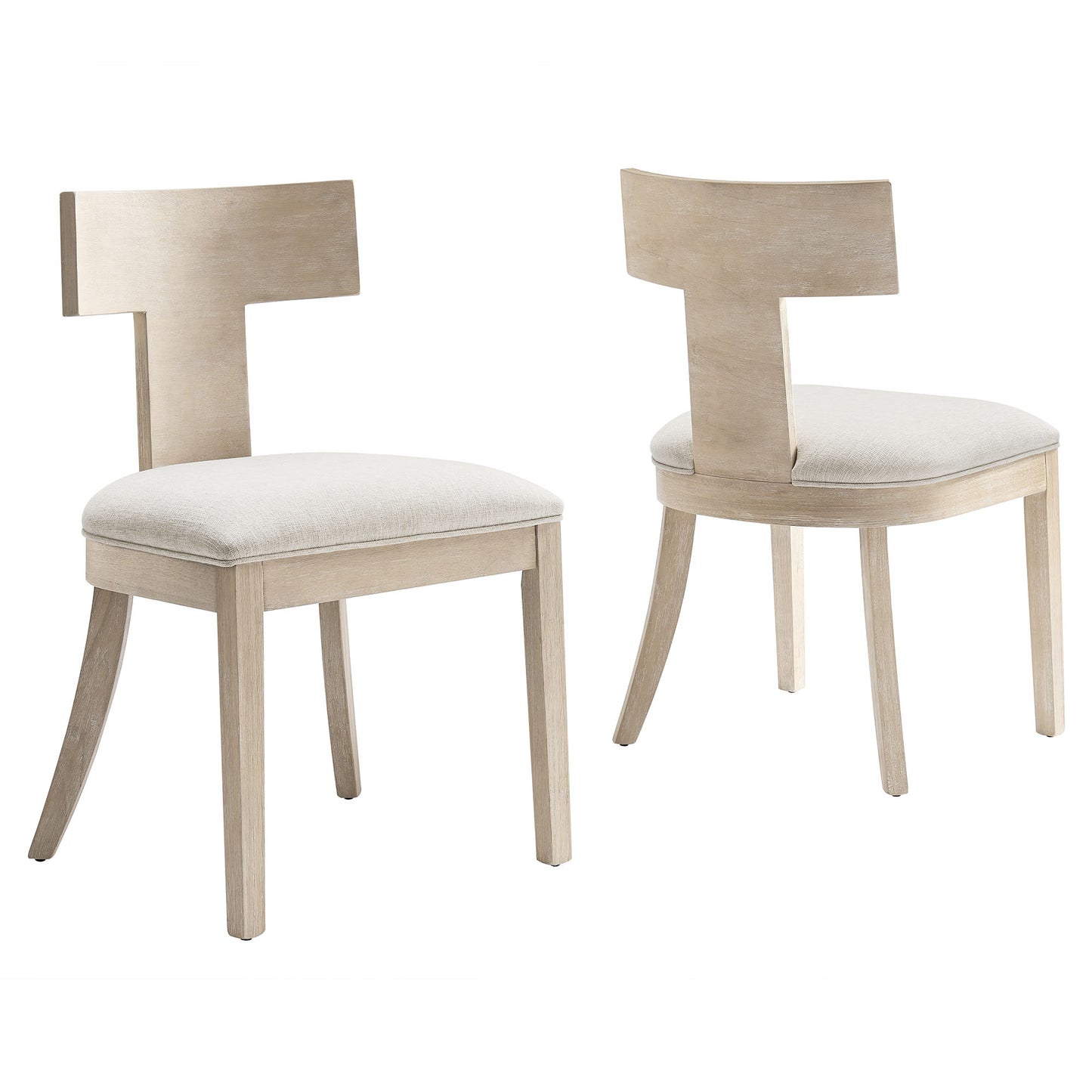 Peregrine Wood and Fabric Upholstered Dining Chairs Set of 2 by Furniture for America