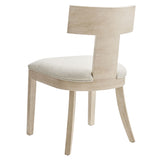 Olden Wood and Fabric Upholstered Dining Chairs Set of 2 in Natural Heathered Weave Ivory