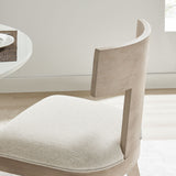 Olden Wood and Fabric Upholstered Dining Chairs Set of 2 in Natural Heathered Weave Ivory