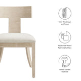 Olden Wood and Fabric Upholstered Dining Chairs Set of 2 in Natural Heathered Weave Ivory