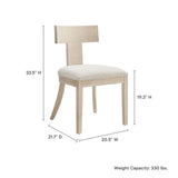 Olden Wood and Fabric Upholstered Dining Chairs Set of 2 in Natural Heathered Weave Ivory