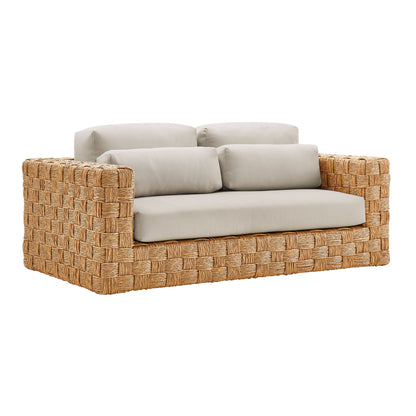 Thames Outdoor Patio Wicker Outdoor Patio Rattan Loveseat by Furniture for America