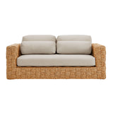 Terra Outdoor Patio Wicker Outdoor Patio Rattan Loveseat in Natural Light Gray