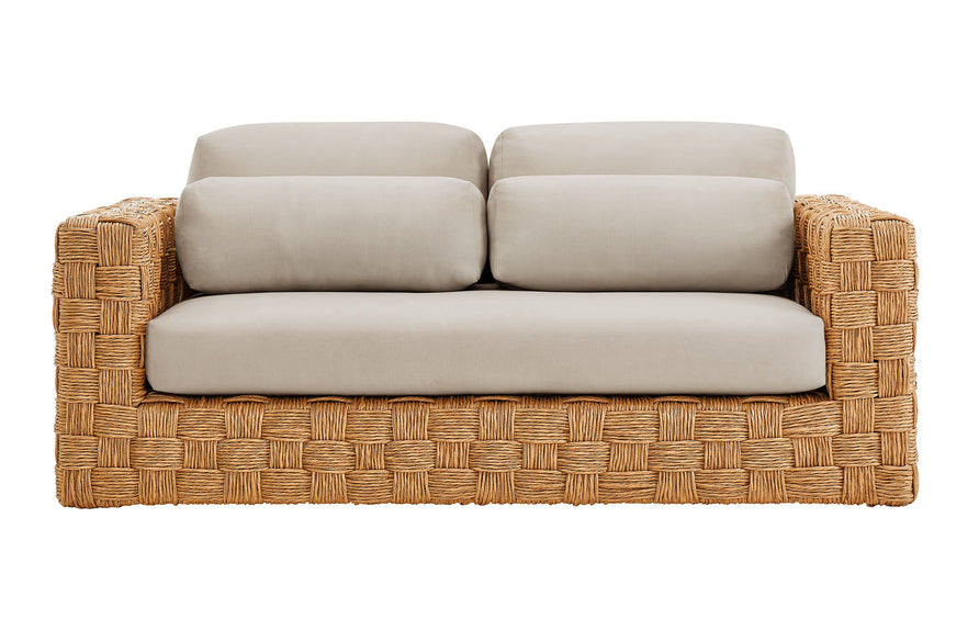 Terra 4-Piece Outdoor Patio Wicker Outdoor Patio Rattan Furniture Set in Natural Light Gray