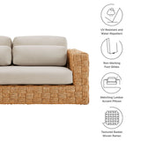 Terra Outdoor Patio Wicker Outdoor Patio Rattan Loveseat in Natural Light Gray