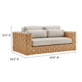 Terra Outdoor Patio Wicker Outdoor Patio Rattan Loveseat in Natural Light Gray
