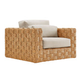 Terra Outdoor Patio Wicker Outdoor Patio Rattan Armchair in Natural Light Gray