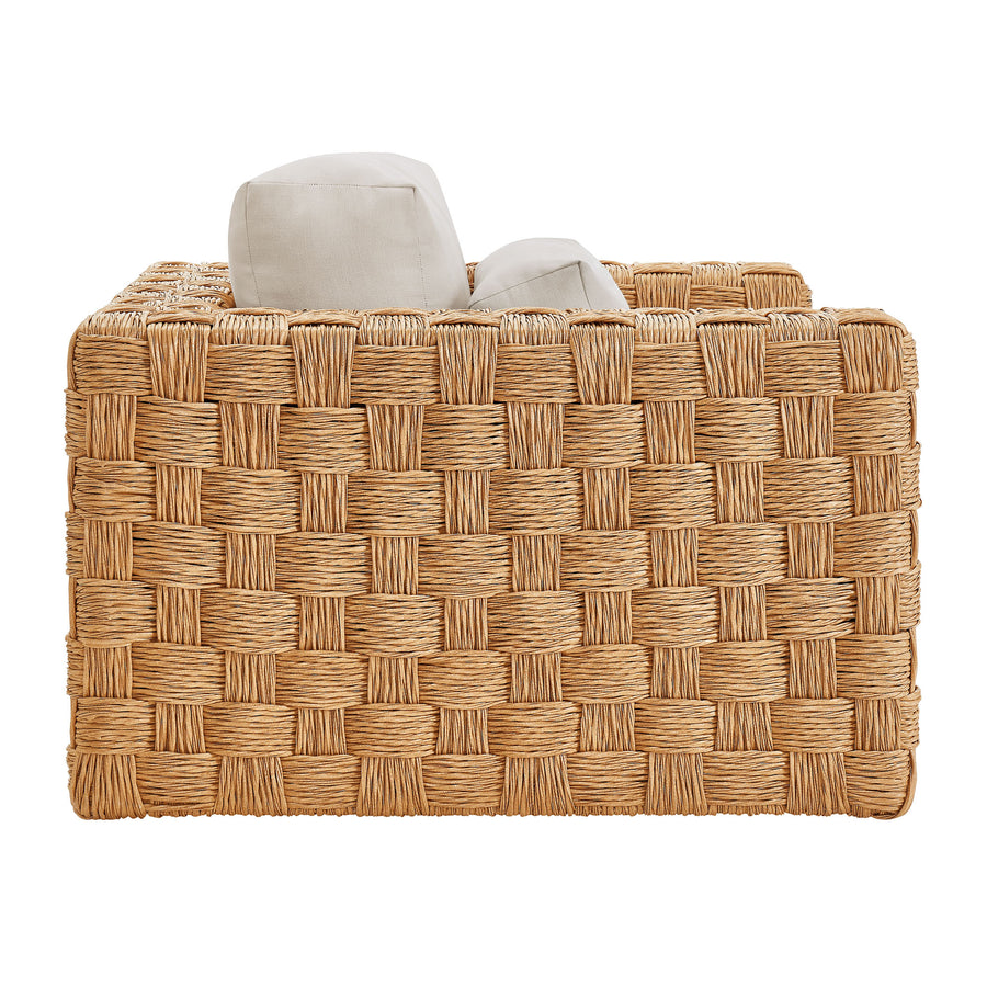 Terra Outdoor Patio Wicker Outdoor Patio Rattan Armchair in Natural Light Gray