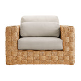 Terra Outdoor Patio Wicker Outdoor Patio Rattan Armchair in Natural Light Gray