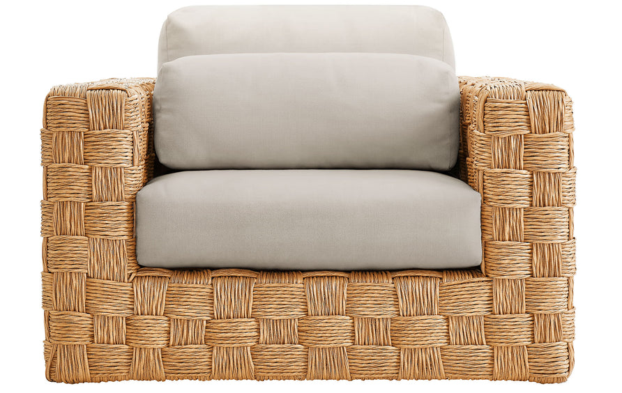Terra 4-Piece Outdoor Patio Wicker Outdoor Patio Rattan Furniture Set in Natural Light Gray