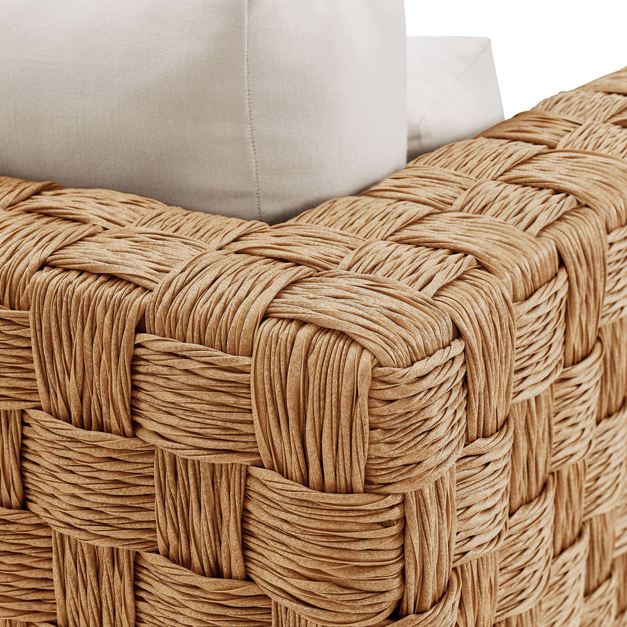 Terra Outdoor Patio Wicker Outdoor Patio Rattan Armchair in Natural Light Gray