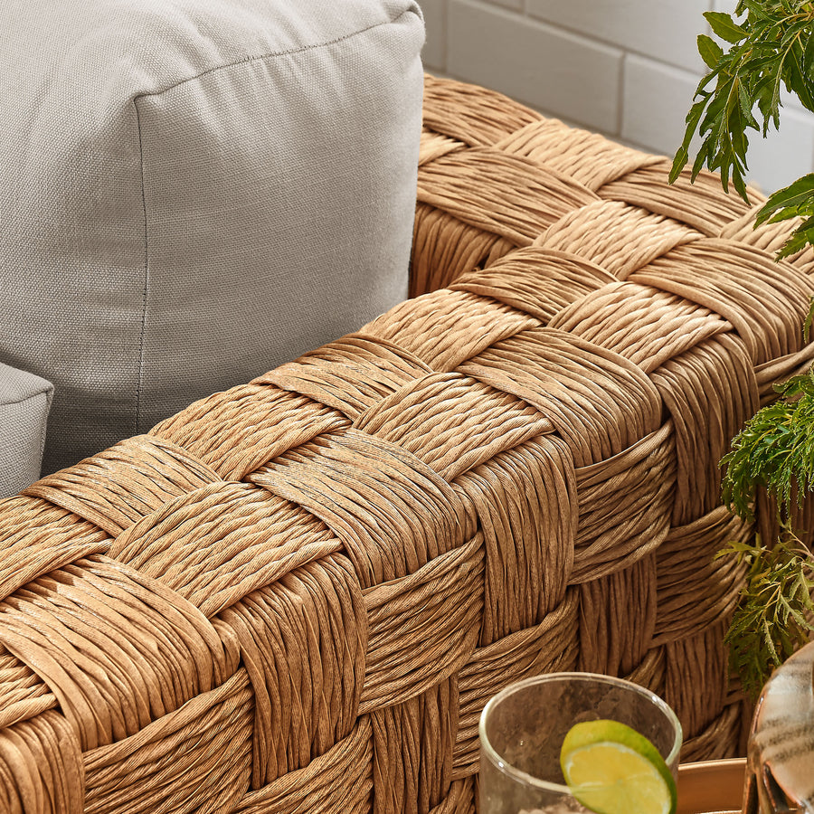 Terra Outdoor Patio Wicker Outdoor Patio Rattan Armchair in Natural Light Gray