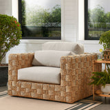 Terra Outdoor Patio Wicker Outdoor Patio Rattan Armchair in Natural Light Gray