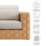 Terra Outdoor Patio Wicker Outdoor Patio Rattan Armchair in Natural Light Gray
