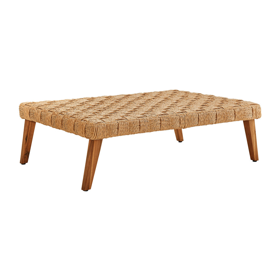 Terra Outdoor Patio Wicker Outdoor Patio Rattan Coffee Table in Natural