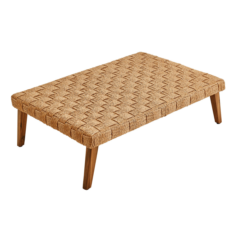 Terra Outdoor Patio Wicker Outdoor Patio Rattan Coffee Table in Natural