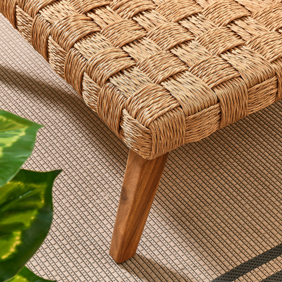 Terra Outdoor Patio Wicker Outdoor Patio Rattan Coffee Table in Natural