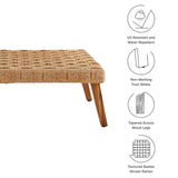 Terra Outdoor Patio Wicker Outdoor Patio Rattan Coffee Table in Natural