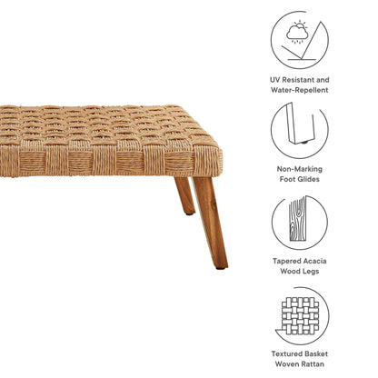 Thames Outdoor Patio Wicker Outdoor Patio Rattan Coffee Table by Furniture For America