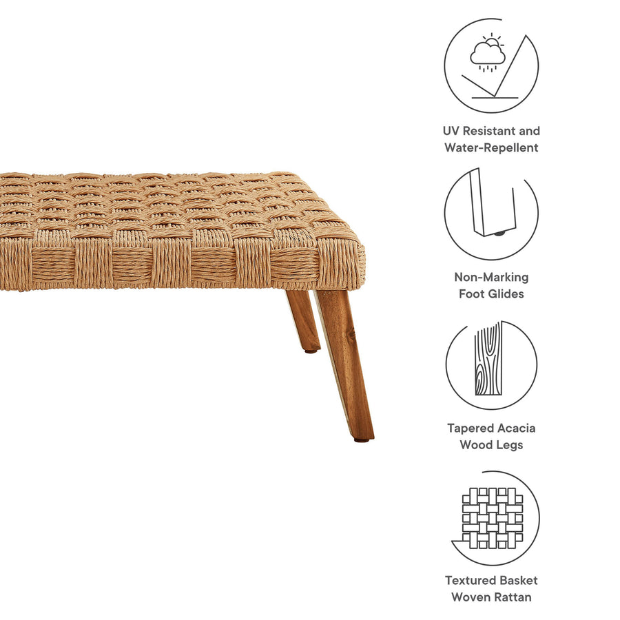 Terra Outdoor Patio Wicker Outdoor Patio Rattan Coffee Table in Natural