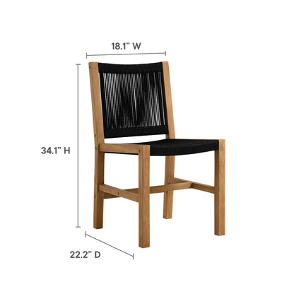 Vienna 7-Piece Outdoor Patio Teak and Rope Dining Set by Furniture For America