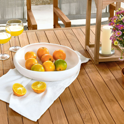 Vienna 7-Piece Outdoor Patio Teak and Rope Dining Set with Armchairs by Furniture For America