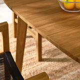 Nova 5-Piece Outdoor Patio Teak and Rope Dining Set with Armchairs in Natural Black