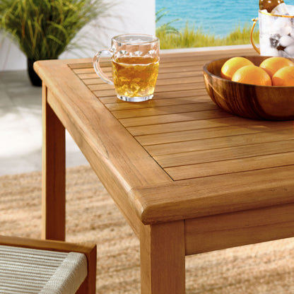Vienna 3-Piece Outdoor Patio Teak and Rope Dining Set with Armless Chiars by Furniture For America