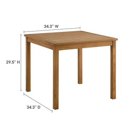 Vienna 3-Piece Outdoor Patio Teak and Rope Dining Set with Armchairs by Furniture For America