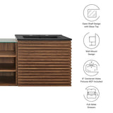 Vera 62" Wall-Mount Double Sink Bathroom Vanity in Walnut Black
