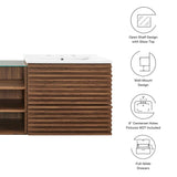Vera 62" Wall-Mount Double Sink Bathroom Vanity in Walnut White