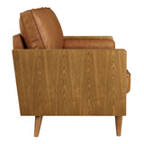 Brook Vegan Leather Sofa in Walnut Tan