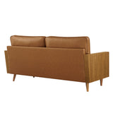 Brook Vegan Leather Sofa in Walnut Tan