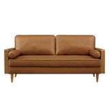 Brook Vegan Leather Sofa in Walnut Tan