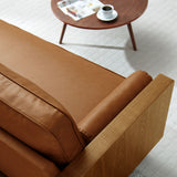 Brook Vegan Leather Sofa in Walnut Tan
