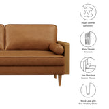 Brook Vegan Leather Sofa in Walnut Tan