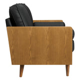Brook Vegan Leather Loveseat in Walnut Black