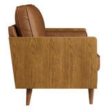 Brook Vegan Leather Loveseat in Walnut Tan