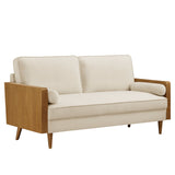 Brook Performance Velvet Sofa in Walnut Alabaster